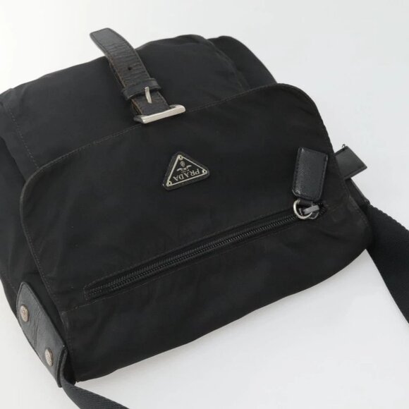 PRADA Shoulder Bag Nylon Black Silver - Picture 3 of 15